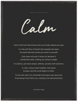Calm Word of Intention Framed print 60x80 cm / 24x32″ Black frame Carbon paper