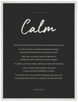 Calm Word of Intention Framed print 60x80 cm / 24x32″ White frame Carbon paper