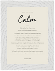 Calm Word of Intention Framed print 13x18 cm / 5x7″ White frame Linen paper