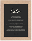 Calm Word of Intention Framed print 13x18 cm / 5x7″ Wood frame Carbon paper