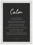 Calm Word of Intention Framed print 21x29.7 cm / 8x12" White frame Carbon paper