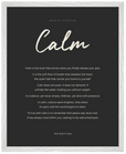 Calm Word of Intention Framed print 40x50 cm / 16x20″ White frame Carbon paper