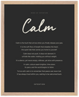 Calm Word of Intention Framed print 40x50 cm / 16x20″ Wood frame Carbon paper