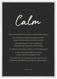 Calm Word of Intention Framed print A1 (59.4 x 84.1 cm) White frame Carbon paper