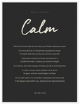 Calm Word of Intention Framed print 60x80 cm / 24x32″ White frame Carbon paper