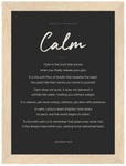 Calm Word of Intention Framed print 13x18 cm / 5x7″ Wood frame Carbon paper