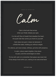 Calm Word of Intention Framed print 21x29.7 cm / 8x12" Black frame Carbon paper