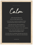 Calm Word of Intention Framed print 21x29.7 cm / 8x12" Wood frame Carbon paper