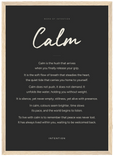 Calm Word of Intention Framed print A3 (29.7 x 42 cm) Wood frame Carbon paper