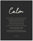 Calm Word of Intention Framed print 40x50 cm / 16x20″ Black frame Carbon paper