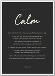 Calm Word of Intention Framed print A2 (42 x 59.4 cm) White frame Carbon paper