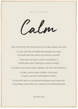 Calm Word of Intention Framed print 70x100 cm / 28x40″ Wood frame Linen paper