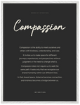 Compassion Word of Intention Framed print 60x80 cm / 24x32″ White frame Carbon paper
