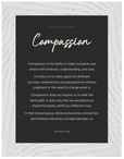 Compassion Word of Intention Framed print 13x18 cm / 5x7″ White frame Carbon paper