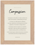 Compassion Word of Intention Framed print 13x18 cm / 5x7″ Wood frame Linen paper