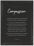Compassion Word of Intention Framed print 21x29.7 cm / 8x12" Black frame Carbon paper