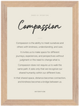 Compassion Word of Intention Framed print 21x29.7 cm / 8x12" Wood frame Linen paper