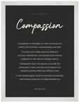 Compassion Word of Intention Framed print 30x40 cm / 12x16″ White frame Carbon paper