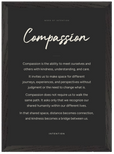 Compassion Word of Intention Framed print A3 (29.7 x 42 cm) Black frame Carbon paper