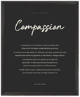 Compassion Word of Intention Framed print 40x50 cm / 16x20″ Black frame Carbon paper