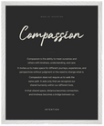 Compassion Word of Intention Framed print 40x50 cm / 16x20″ White frame Carbon paper