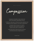 Compassion Word of Intention Framed print 40x50 cm / 16x20″ Wood frame Carbon paper