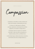 Compassion Word of Intention Framed print A1 (59.4 x 84.1 cm) Wood frame Linen paper