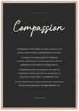 Compassion Word of Intention Framed print 70x100 cm / 28x40″ Wood frame Carbon paper