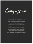 Compassion Word of Intention Framed print 60x80 cm / 24x32″ Black frame Carbon paper
