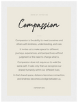 Compassion Word of Intention Framed print 13x18 cm / 5x7″ White frame Linen paper