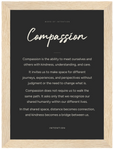 Compassion Word of Intention Framed print 13x18 cm / 5x7″ Wood frame Carbon paper