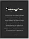 Compassion Word of Intention Framed print 21x29.7 cm / 8x12" Black frame Carbon paper