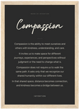 Compassion Word of Intention Framed print 21x29.7 cm / 8x12" Wood frame Carbon paper