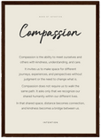 Compassion Word of Intention Framed print A3 (29.7 x 42 cm) Dark wood frame Linen paper