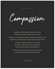 Compassion Word of Intention Framed print 40x50 cm / 16x20″ Black frame Carbon paper