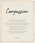 Compassion Word of Intention Framed print 40x50 cm / 16x20″ Wood frame Linen paper