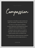 Compassion Word of Intention Framed print A2 (42 x 59.4 cm) White frame Carbon paper
