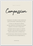 Compassion Word of Intention Framed print A2 (42 x 59.4 cm) White frame Linen paper