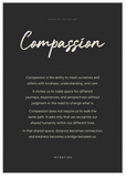Compassion Word of Intention Framed print 70x100 cm / 28x40″ White frame Carbon paper