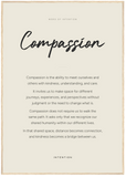 Compassion Word of Intention Framed print 70x100 cm / 28x40″ Wood frame Linen paper