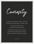 Curiosity Word of Intention Framed print 30x40 cm / 12x16″ White frame Carbon paper