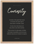 Curiosity Word of Intention Framed print 30x40 cm / 12x16″ Wood frame Carbon paper