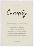 Curiosity Word of Intention Framed print 50x70 cm / 20x28″ White frame Linen paper