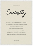 Curiosity Word of Intention Framed print A1 (59.4 x 84.1 cm) White frame Linen paper