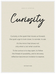 Curiosity Word of Intention Framed print 60x80 cm / 24x32″ White frame Linen paper