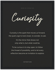 Curiosity Word of Intention Framed print 60x80 cm / 24x32″ Black frame Carbon paper