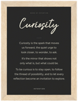 Curiosity Word of Intention Framed print 13x18 cm / 5x7″ Wood frame Carbon paper