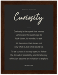 Curiosity Word of Intention Framed print 30x40 cm / 12x16″ Dark wood frame Carbon paper