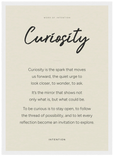 Curiosity Word of Intention Framed print A3 (29.7 x 42 cm) White frame Linen paper