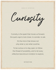 Curiosity Word of Intention Framed print 40x50 cm / 16x20″ Wood frame Linen paper